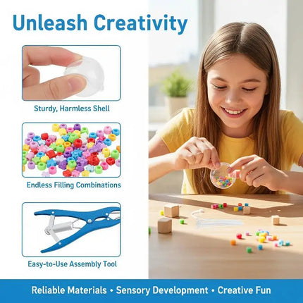 DIY Squeeze Ball Stress Ball Making Relief Kit Blank Ball Skins With Lids Filling Accessories Foam Slow Rebound Toys
