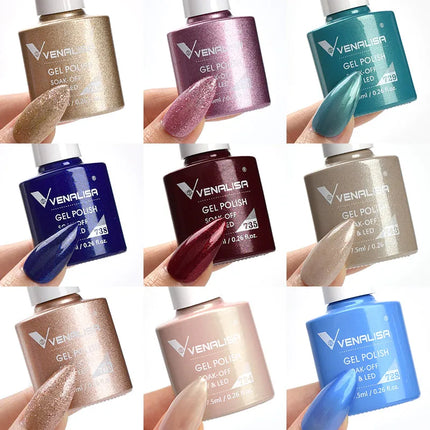 #758 Milky White Venalisa Nail Gel Polish Pearl Color Fall Nails TPO Free Long Wear Diamond Top Soak Off UV LED Gel Nail 7.5ml