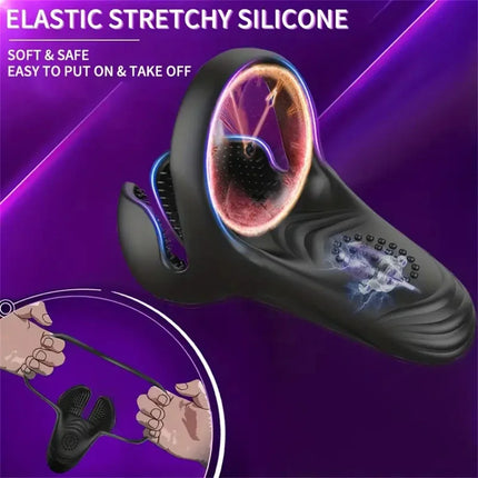 Penis Cock Ring Vibrator for Men Wireless Testicle Stimulator Male Remote Control Glans Massager Masturbator Sex Toy for Men 18+