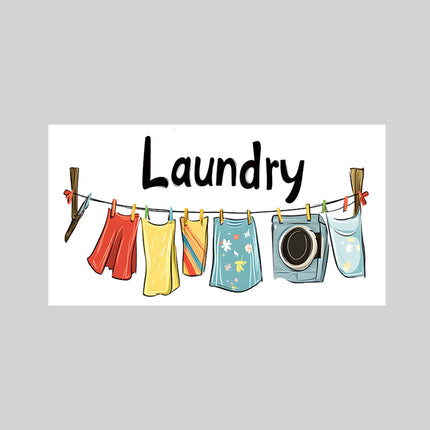 Laundry room wall stickers cartoon laundry logo vinyl stickers clothes drying wall quotation decals laundry washing decoration