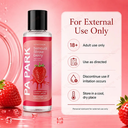 100ml Strawberry Lubricant – Water-Based Personal Lubrication, Portable Travel Size, Smooth Non-Sticky Glide, Intimate Comfort for Couples, Bedroom Fun, Adult Toys, Easy Cleanup, Men & Women, Sensual Gel for Romantic Nights