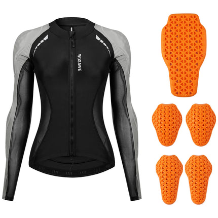 WOSAWE Women Motorcycle Riding Shirt Protective Jacket Breathable Slim Fit Armor Padded Motorbike Clothing