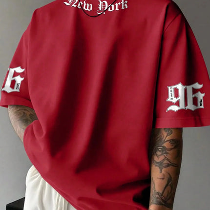 The new men's T-shirt for the summer of 2025 features a casual fashionable comfortable and breathable 3D letter pattern print