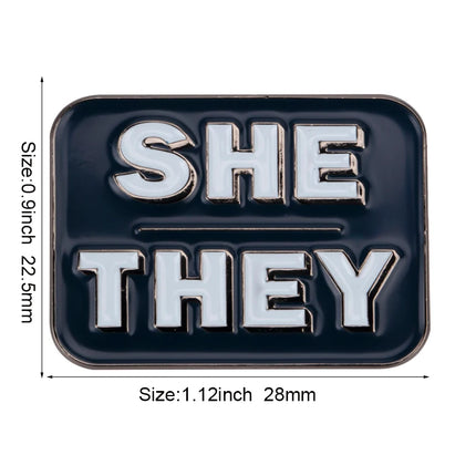 Pronouns Enamel Pins THEY THEM  SHE HER HE HIM Lapel Pins Badges Brooches