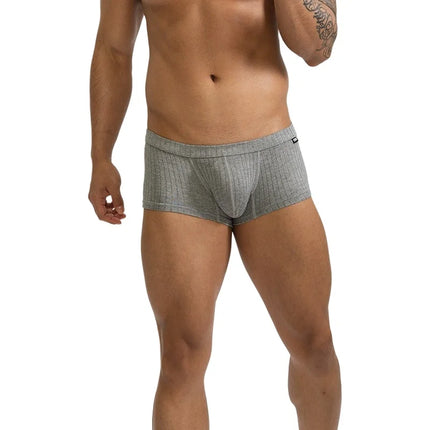 6Pack Mens Underwear Low Rise Boxer Briefs Single Layer U Convex Pouch Underpants Breathable Boxers Pack for Men