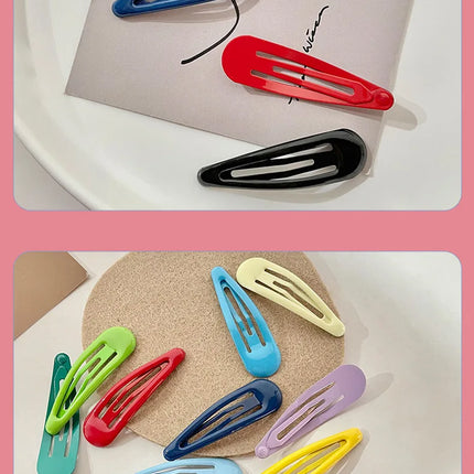 2pc/lot Color BB Hairpins Metal Baking Finish Barrette Hair Clips for Kids Children Baby Girls Snap Pins Women Hair Accessories
