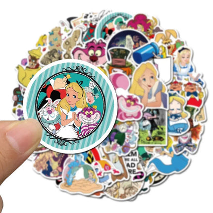 10/30/50pcs Disney Alice in Wonderland Anime Stickers Cartoon Decals Skateboard Guitar Laptop Helmet Waterproof Sticker Toy Gift