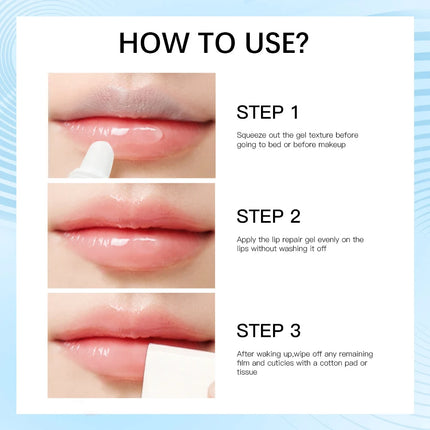 2pcs/Lot Lip Repair Gel Moisturizing Instant Relief For Dry Lips Liquid Lip Balm Paraben Free Lip Care Product Reduce Lips Line