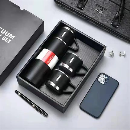 500ml/16.9oz Stainless Steel Thermo Vacuum Insulated Bottle with Cup for Coffee Hot Drink and Cold Drink Water Flask Set