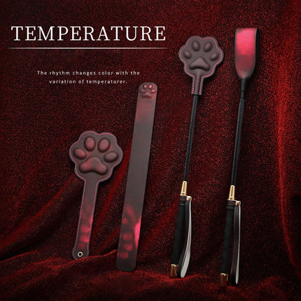 SP Tools Leather Temperature Color Changing 3D Cat Paw Spanking Adult Couple Play Toys Punishment Training Whip Spank Beat Toys