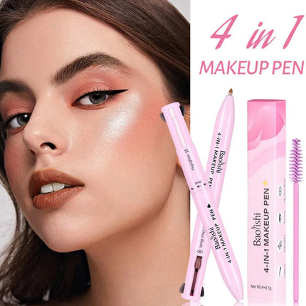 4 in 1 Multi-function Makeup Pen, Compact Travel Eyeliner, Lip Liner, Eyebrow Pencil, Highlighter Eyeshadow Pen
