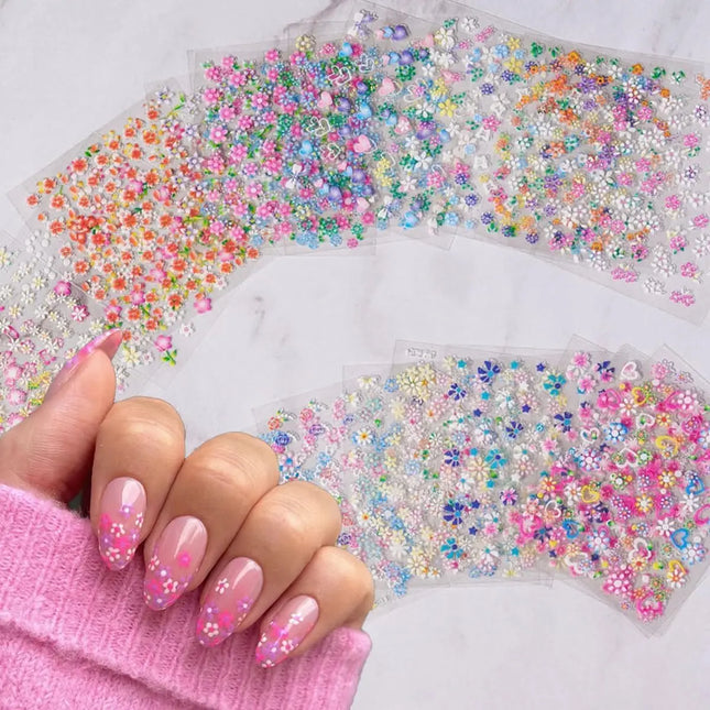 3D Flower Nail Art Stickers / Stickers Fleurs Ongles 3D