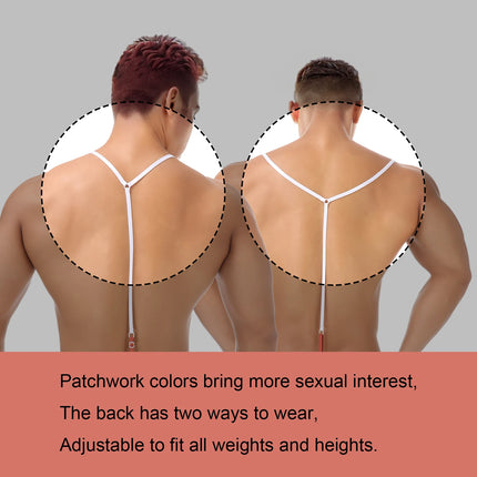 Men Exotic Teddies Man Mankini Sexy Bodysuit Underwear Lingerie Spaghetti Strap G String One-piece Thong Bathing Suit Adjustable