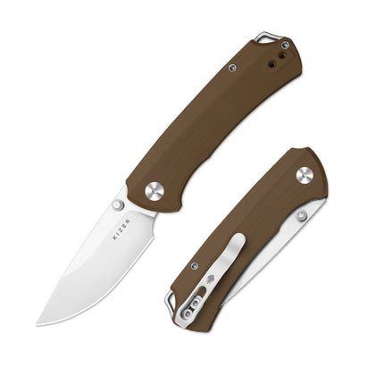 Kizer Folding Knife T1 BD V3490.2BA1/V3490.2BA2 T1 CD V3490.2CA1/V3490.2CA2 Micarta/G10 Handle With Nitro-V Blade Pocket Knives