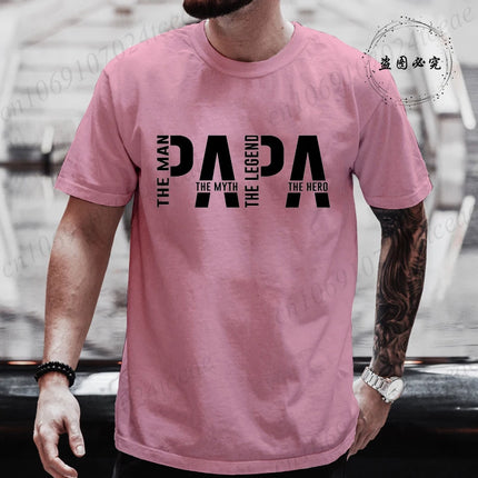 Papa The Man The Myth The Legend Funny T-shirt for Men Clothing Dad T Shirt Short Sleeve Tee Shirt Men T-Shirts Clothes Tops