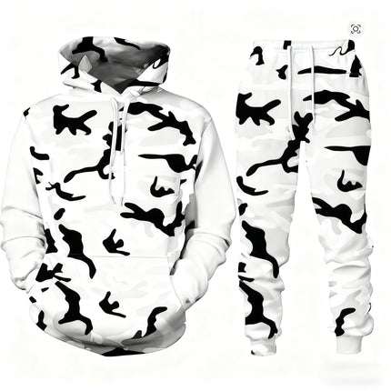 2026 Camouflage Hoodie Two Piece Hoodie Pant Sets Santa Claus 3d Print Set Men Women Fashion Hoodie+Pant Jogging Suits