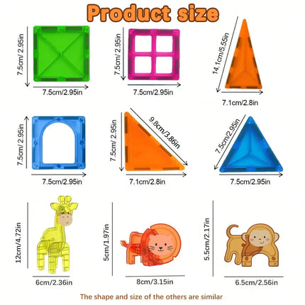 Magnetic Building Blocks, Magnetic Sheet Toys, Versatile Assembly Construction Toys, with Dinosaur Props, Suitable for Birthdays