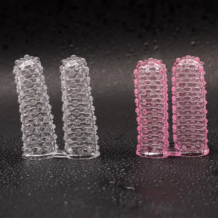 1Pc Silicone Adult Clit Stimulate Erotic Exotic Accessories Sex Women Lesbian Toy Finger Sleeve Vibrator Female Masturbator ﻿