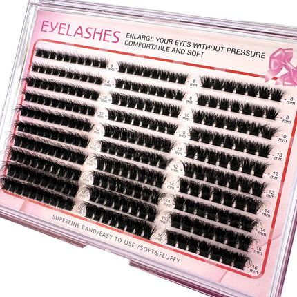 HBZGTLAD DIY Cluster Eyelash Extension 8-16mm Fluffy Thick Lash Clusters 60D80D100D Wispy Individual Eyelash Extension Cluster