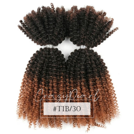 CrazyPearl 4B 4C Afro Kinky Curly Bulk Human Hair for Braiding Locs Twist Mini Micro Knotless Braids Dreadlock Hair Extensions
