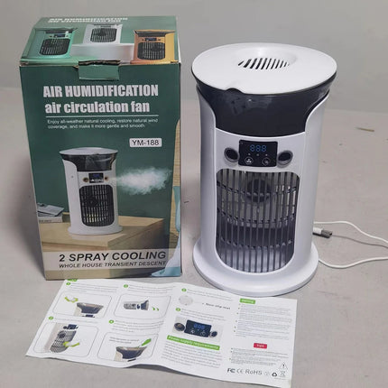 Desktop Mini Air Conditioner Portable USB Air Cooler Fan For Home Room Camping Humidifier Cooling Fans 7 Color Night Lamp