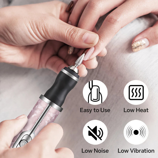 Professional Nail Polishing Machine Electric Nail Grinder, Rechargeable Nail Drill Grinding Machine Salon Manicure Pedicure Tool