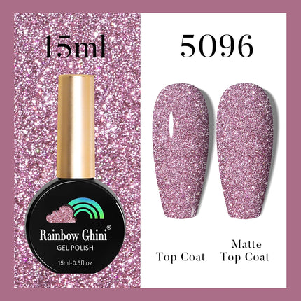Rainbow Ghini 37Color Base Coat TPO/HEMA Free 15ml Fine Glitter Gel Polish For Manicure Nails Semipermanent Art Nail Supplies