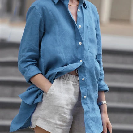 plus Size Women's Fashionable Solid Color Shirt Autumn Top Versatile Outerwear Formal Women's Clothing