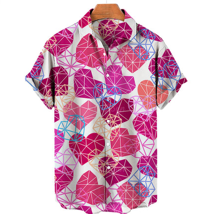 2022 3d Graffiti Oil Painting Printed Shirt Men Fashion Streetwear Hawaiian Beach Casual Lapel Plus Size 2022