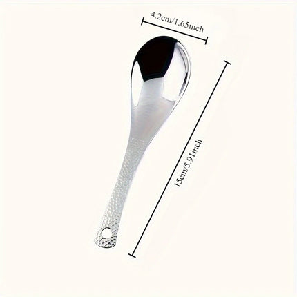 2pcs Stainless Steel Spoon Set- Large Capacity, Mirror Polished Cutlery, Suitable for Desserts, Fruits, and Home Kitchen Use