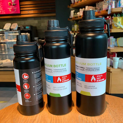600/800/1000ML Portable Thermos Bottle 304 Stainless Steel Travel Mug Double Wall Vacuum Flask Insulated Tumbler Water Bottle