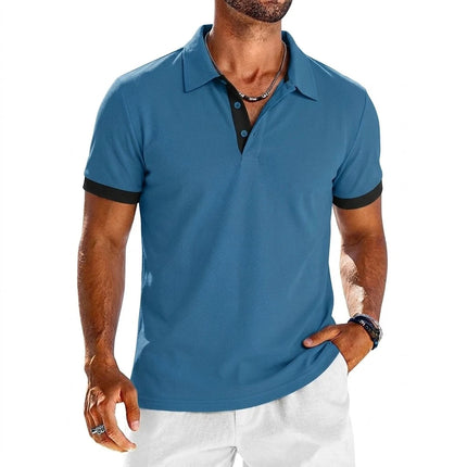 Summer Mens Short Sleeve Polo Shirt Lightweight Lapel Tshirts Breathable Sport T-shirts for Men Sports Solid Streetwear Cool Top