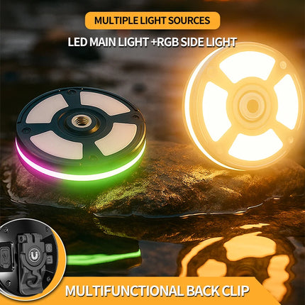 New multi-functional outdoor waterproof camping light, portable cap clip hook magnet RGB ambiance camping light