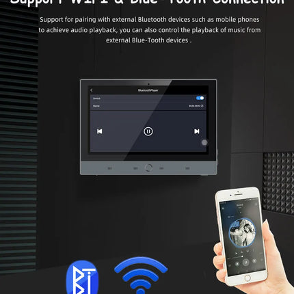 Karaoke WiFi Bluetooth 7 inch Screen Wall Amplifier Android Amp Smart Home Theater Sound System Mini Ceiling Speaker Residential
