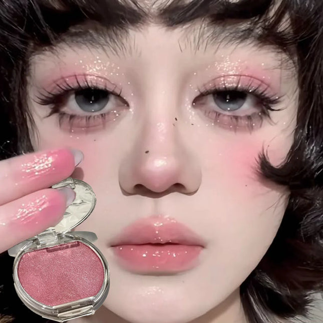 Face Makeup Ice Blue Glitter Lying Silkworm Peach Pink Pearl Eyeshadow Blusher Palette Highlights Natural Blush Female Cosmetics