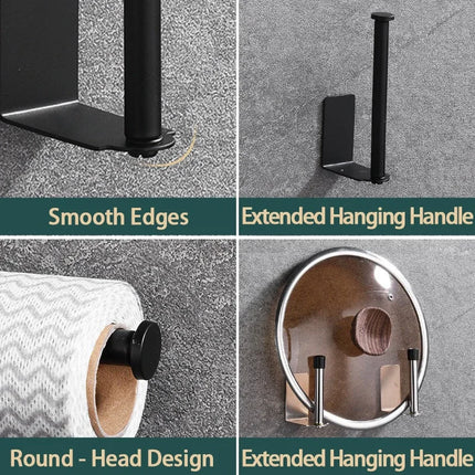 Kitchen Towel Holder Stainless Steel Paper Towel Holder Under Sink Organizer Lengthen Storage Rack Sink Accessories SNJ007