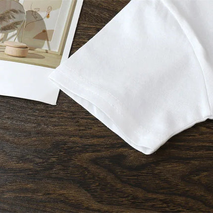 Summer Solid Children Cotton Casual Short Sleeve White Red Black T-shirts Girls Baby Clothes Kids Boys Toddler High-quality Tops