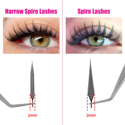 LAKANAKU Lasery troqueladas pestañas Narrow Spire Lashes Technological Fibers Anime Spike Eyelashes