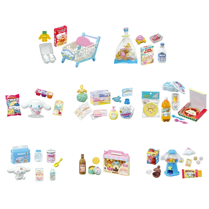 Genuine Re-Ment Cinnamoroll Market Supermarket Retail Department Store Miniature Scene  Blind Box Anime Character Model Toys