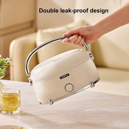 60W Electric Lunch Box Portable 1200ml Water-free Keep Warm Lunch Box Office 304 Stainless Steel Rapid Food Heating Tool