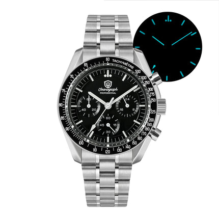 Watchdives WD1860 Sports Chronograph Watches VK63 Quartz Wristwatch Ar Sapphire Bgw9 Stainless Steel 200M Waterproof 40Mm Watch