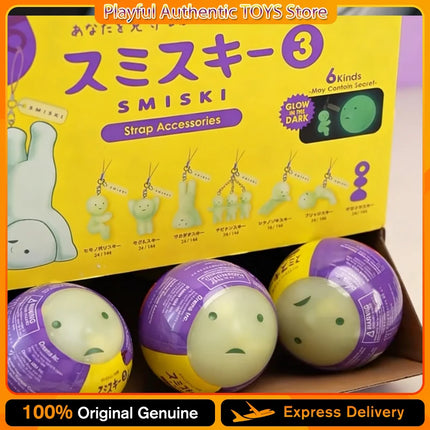 Sonny Angel SMISKI Strap Accessories Blind Capsule Glow in The Dark Gashapon Pendants Collectible Keychain Birthday's Day Gifts