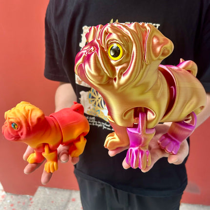 3D Printed Dog Statue, Flexible 3D Printed Animal, Colorful Figurines Statue, Gifts, 24Cm/9.45In, 15Cm/5.91In