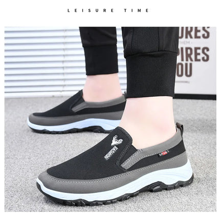Men's Tennis Shoes Warm Breathable Soft-Soled Non-Slip Casual Shoes Plus Velvet Comfortable Slip-On Walking Winter Vulcanized Shoes