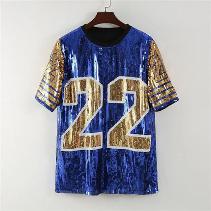2025 New Cowboy Baseball Football Game Female Tops Sequin Women Jersey Dress