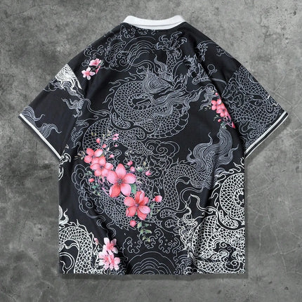 The 2025 summer new men's short-sleeved POLO shirt features a casual fashionable and breathable 3D pattern print