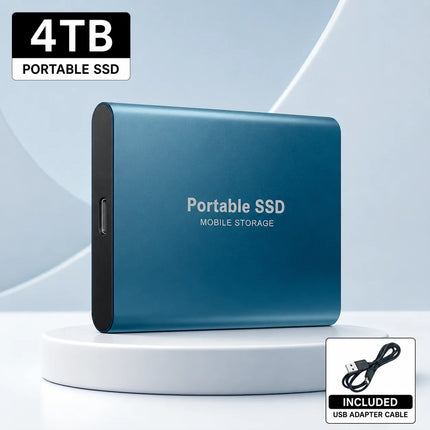 1TB External Hard Drive Portable SSD USB 3.1 Type-C Fast Transfer Shockproof for Laptop Mac PC Home Office Use