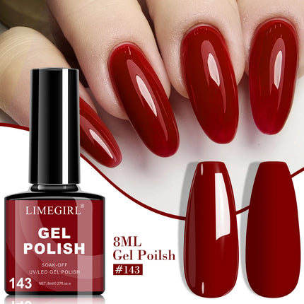 LIMEGIRL 8ML Nail Gel Polish Nail Supplies Vernis Semi Permanent Nail Art Manicure Soak Off LED UV Gel Nail Varnishes
