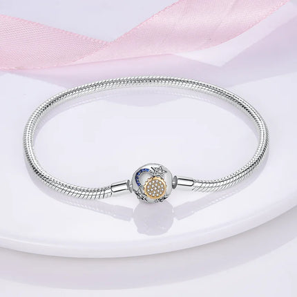 925 Sterling Silver Bracelets 17-20CM Original Leaf Clover Butterfly Heart Bracelet Fit DIY Charms Beads Fashion Women Jewelry