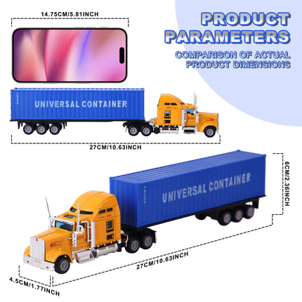 AIUAZA toy truck, detachable cargo container model, children's toy truck model, alloy truck, packaged in a festive gift box.